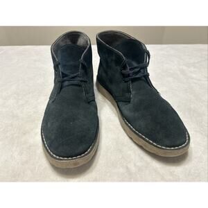 Clarks Men’s Shoes Size 9.5 M Blue Suede Chukka Boots Lace Up Originals Casual